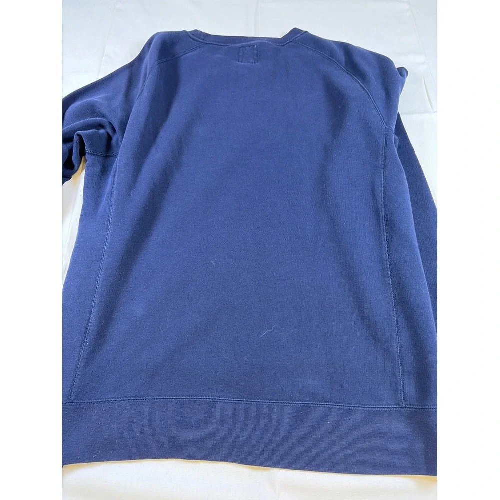 Champion Mens Navy Blue Script Logo Raglan Crewneck Sweatshirt Medium 3911411